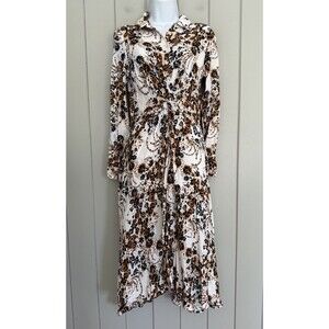 Free People Tough Love Maxi Dress 4 Floral Colorful Flowy Boho Navy Blue Gold